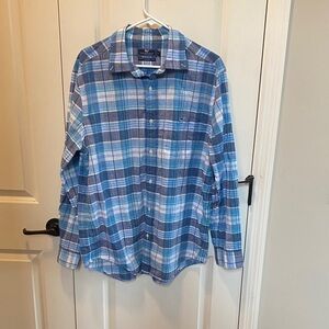 Men's Blue Plaid Button-Down Shirt - Classic Casual